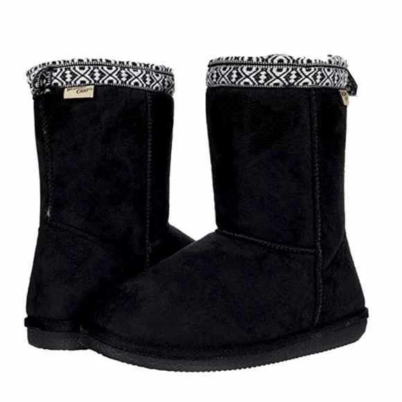 NWT YELLOWSTONE STYLE FUR LINED BOOTS 8M BETH DUTTON 🤠 BLACK WHITE WESTERN - Picture 7 of 12